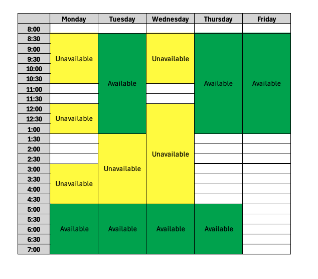 Fall Equpment Room hours - College of Natural Resources at NC State